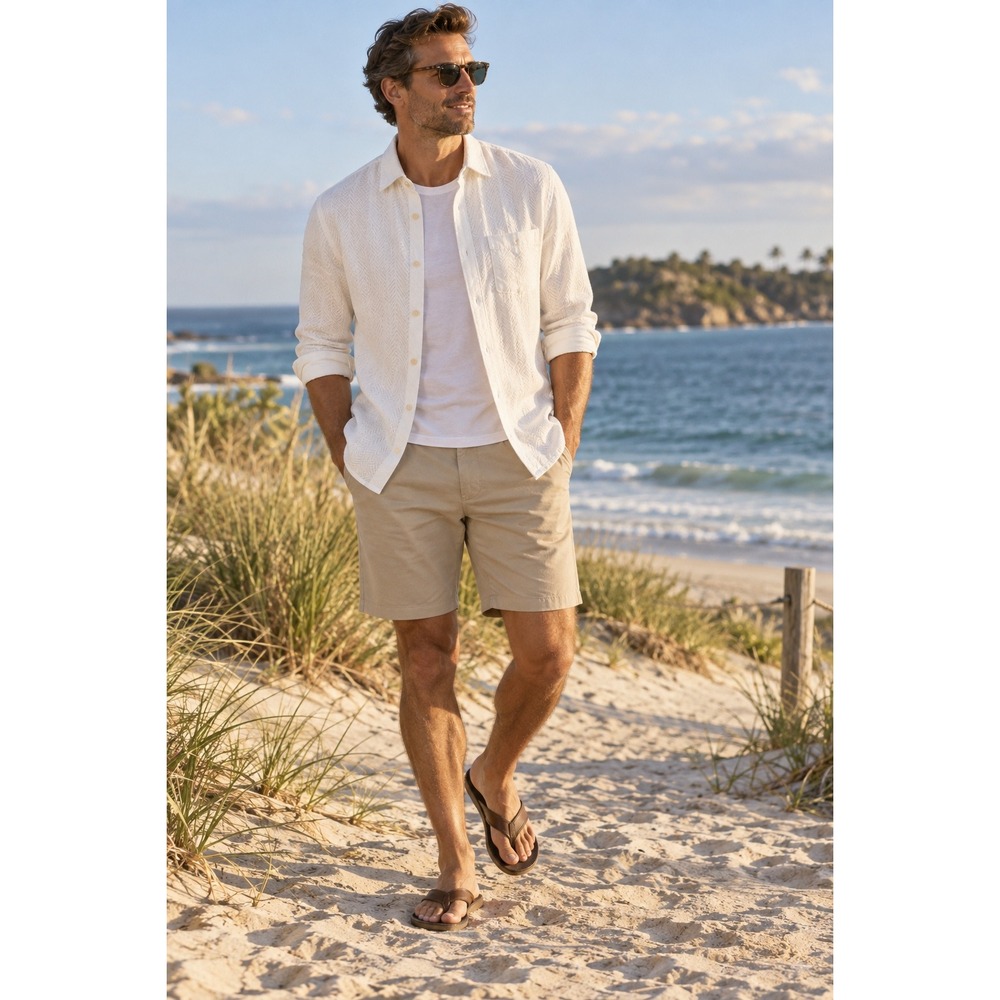 Tommy Bahama Men's White Herringbone Soft Cotton Button Down Shirt 16 34/35